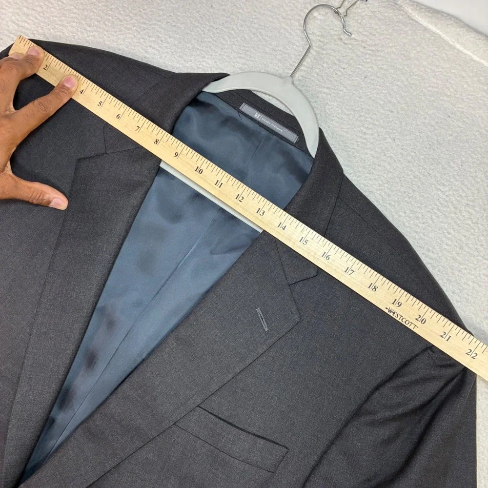 Hickey Freeman Loro Piana Blazer Men 48 Long Black Super 130s Wool Suit Jacket
